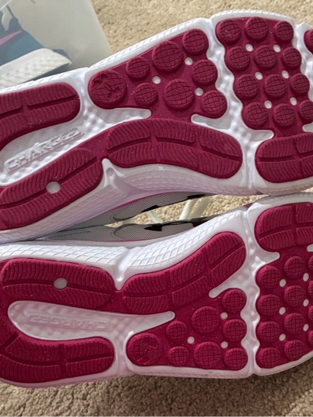 Under Armour White and Pink Women's Athletic Sneakers - Picture 5 of 5